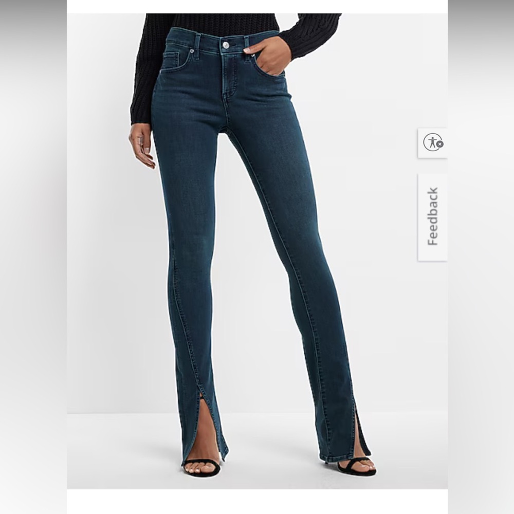 😍Express Skyscraper Mid Rise Dark Jeans  - size 2R
